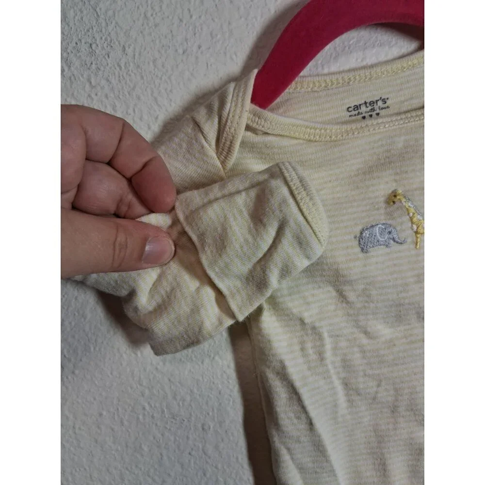 Carter's Cotton Sleep Sack Striped Animals Infant Baby Yellow Unisex Newborn